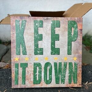 Green and Yellow Wall Art Sign